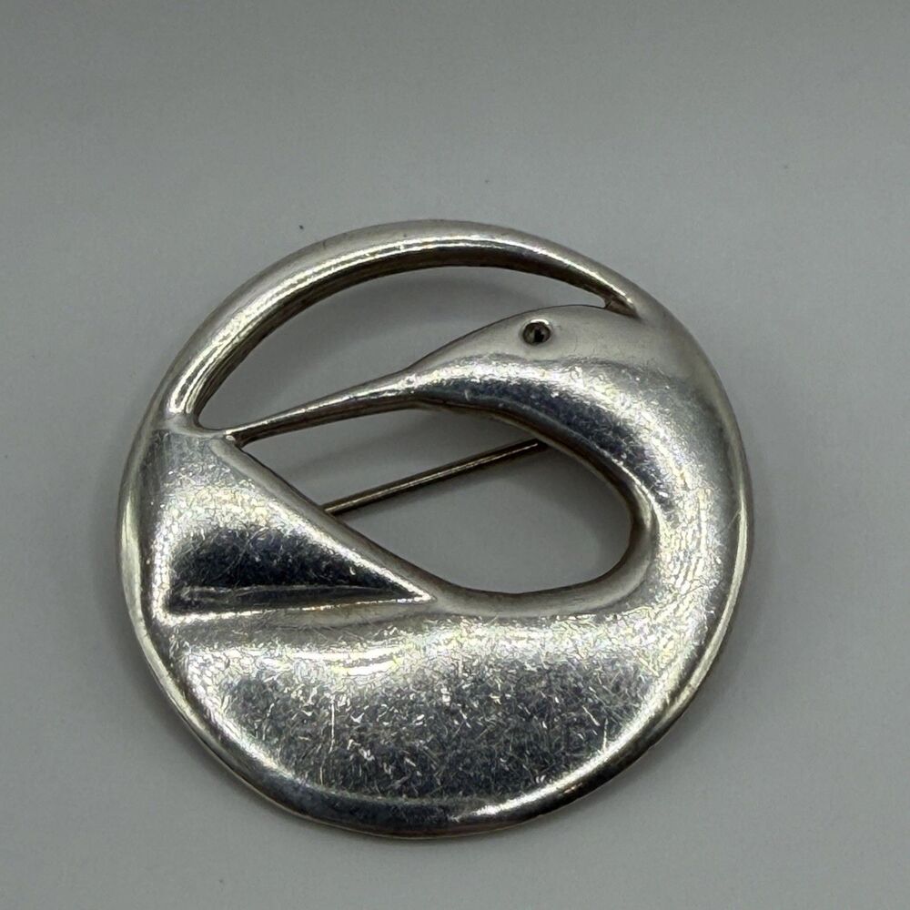 Vintage Kenneth Kantro Sterling Silver Loon Pin Brooch 1987